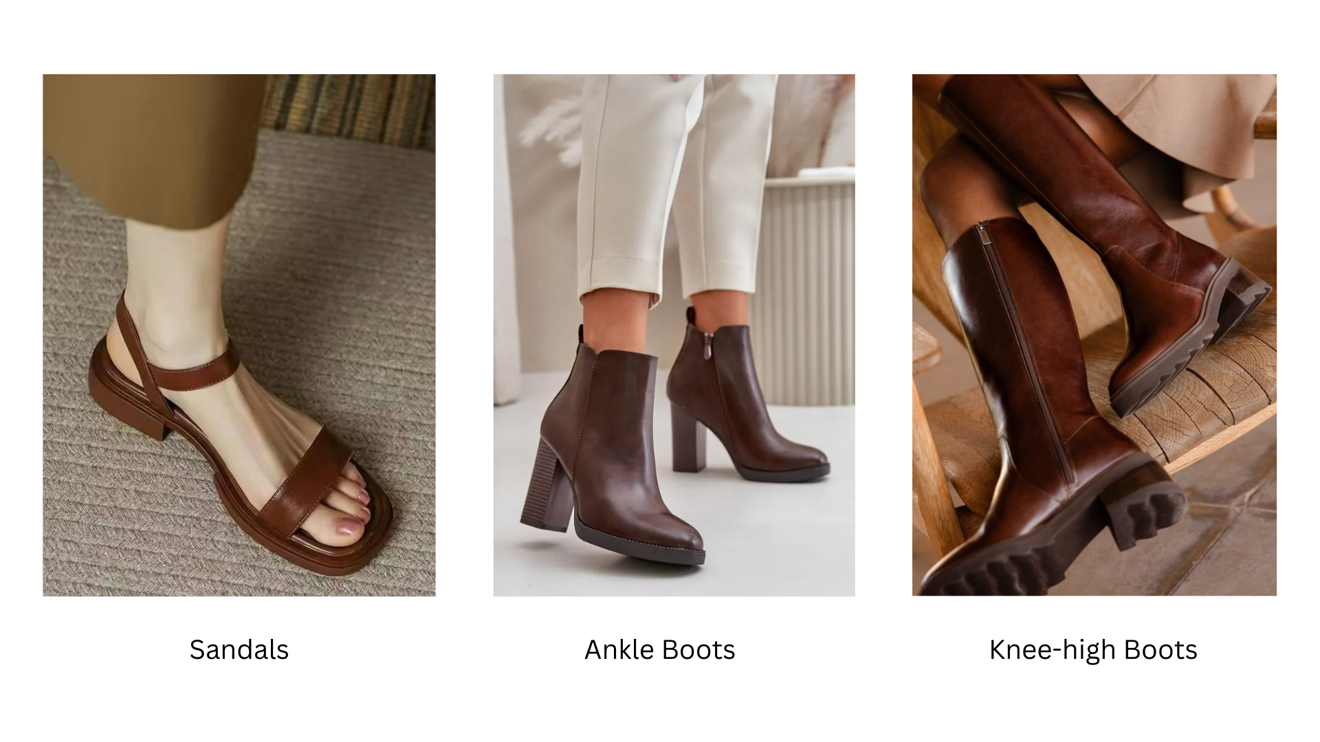 Sandals, Ankle Boots, Knee-High Boots