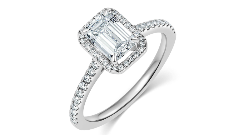 Emerald cut ring