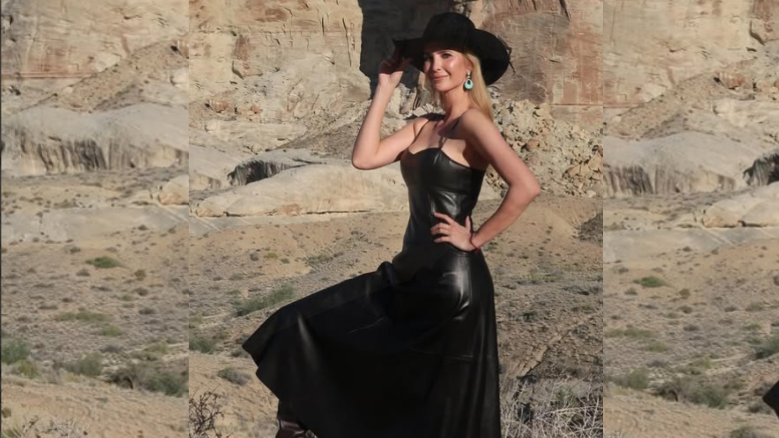 Ivanka Trump Leans Into 'Cowgirl Chic' With Statement Leather Dress, And Everyone's Talking