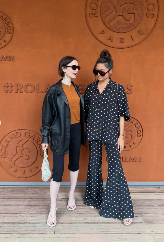 Lily Collins and Ashley Park at the 2026 French Open