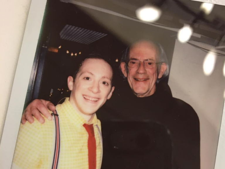 Ethan Slater Backstage Photo as SpongeBob Broadway Actor