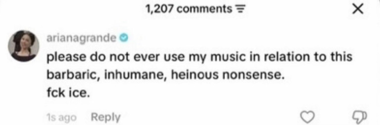 Ariana Grande comment
