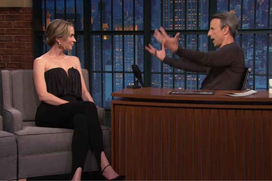 Emily Blunt and Seth Meyers