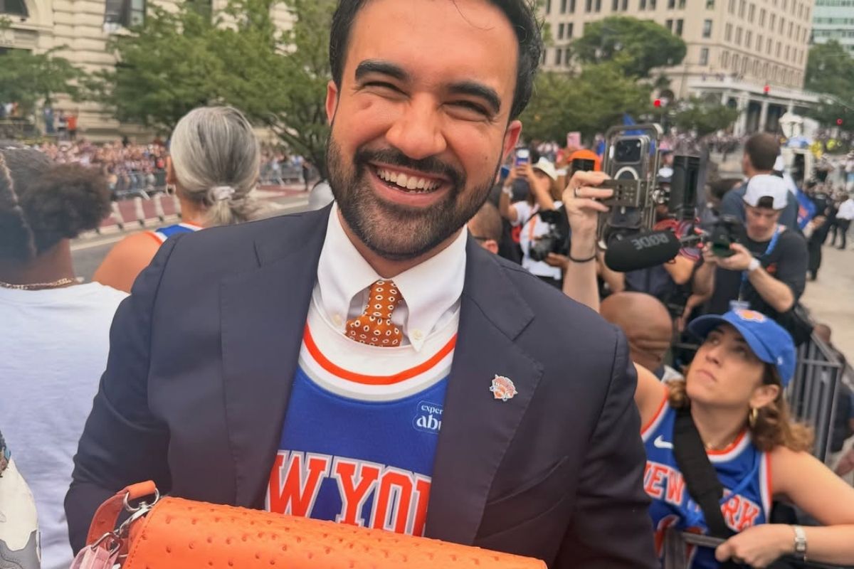 Mayor Zohran Mamdani with Lucky Woods by Jordyn Bag