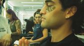 Mika Abdull and Josh Heuston on the set of Off-Campus