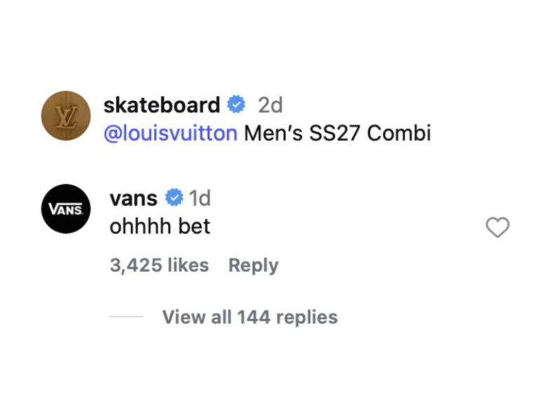 Vans clapback at LV Combi Shoes