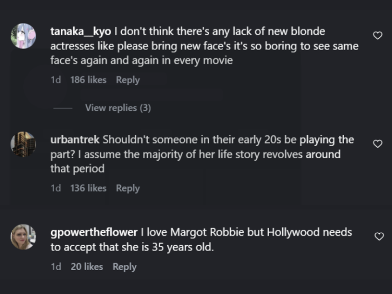 Comments about Margot Robbie as Britney in Biopic