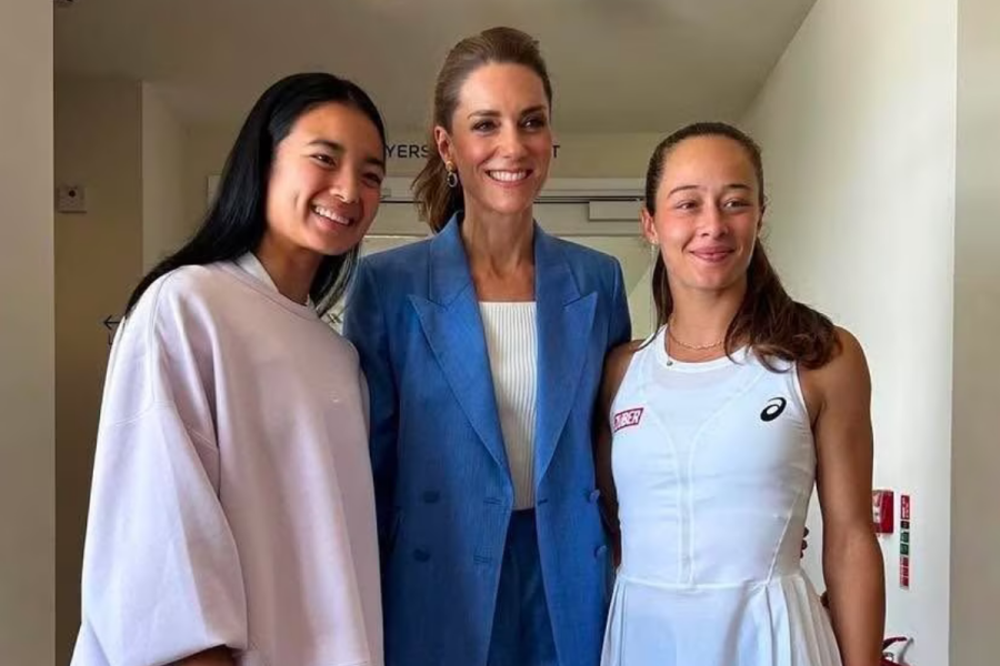 Tennis Players Alex Eala and Zeynep Sönmez with Kate Middleton
