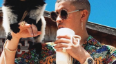 Bad Bunny with his Pet