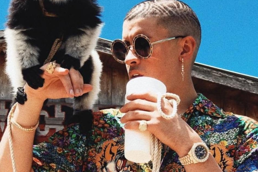 Bad Bunny with his Pet