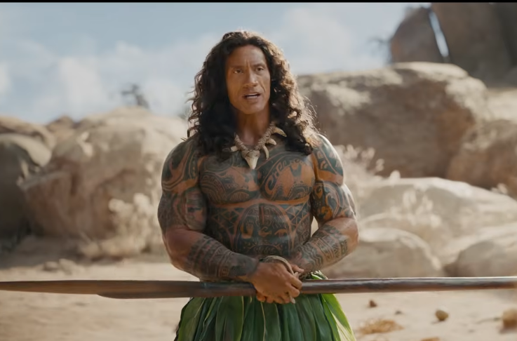 Dwayne Johnson as Maui in the live-action Moana film