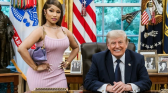 Nicki Minaj with Donald Trump at the Oval Office