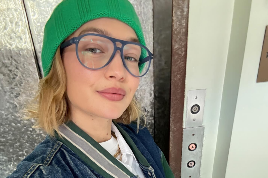 Gigi Hadid Smiling in a Selfie