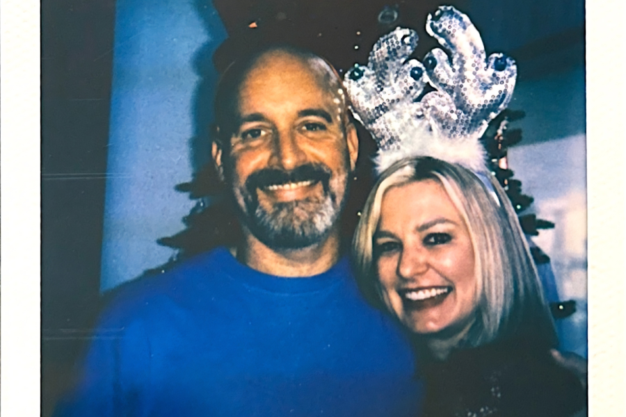 Tom Segura and Christina P Polaroid Photo for Christmas