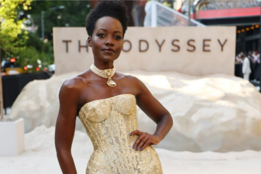 Lupita Nyong'o promoting 'The Odyssey' film in New York