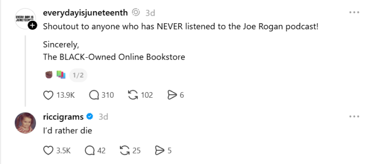 Christina Ricci Threads Reaction