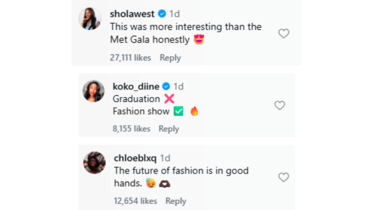 comments on Instagram
