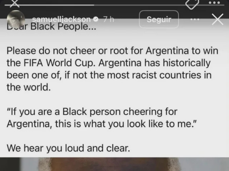 Story Samuel L. Jackson Posted About Rooting for Argentina