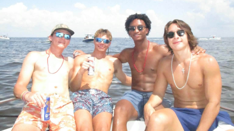 Nolan Wells with his friends
