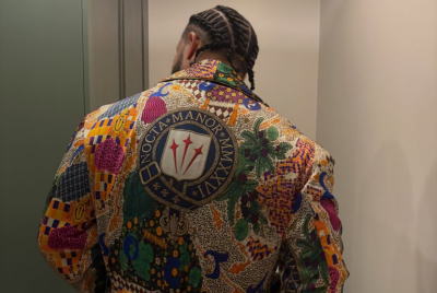 Drake's custom NOCTA silk robe by Domenico Formichetti