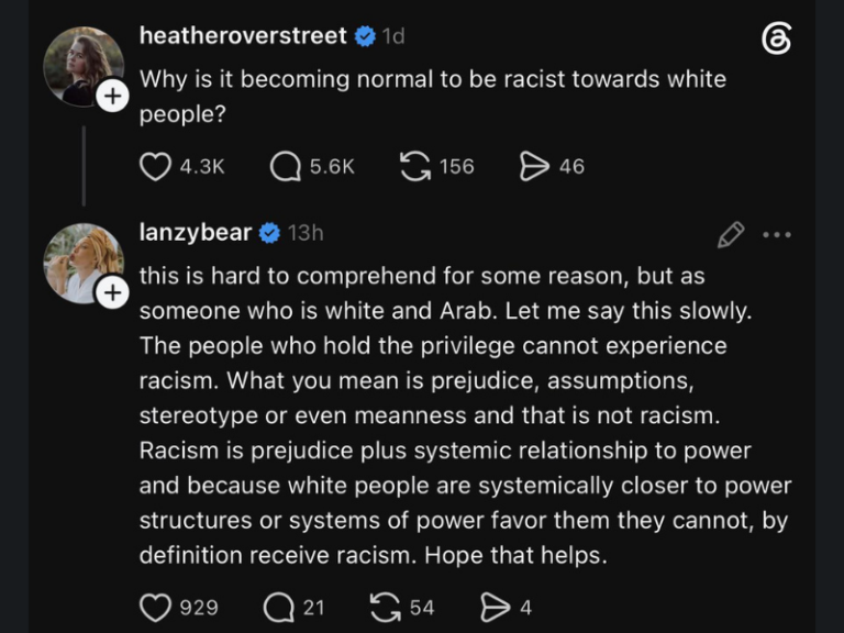 Threads Alana Hadid racism comment