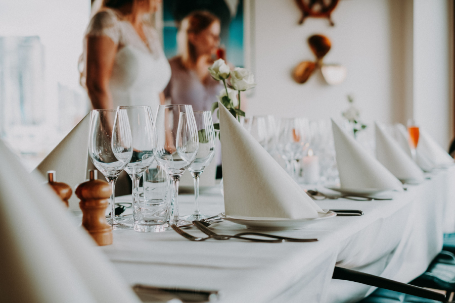Bride in her wedding reception