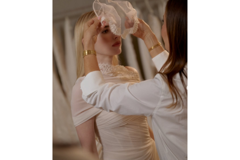 Emma Roberts' bespoke Monique Lhuillier wedding gown