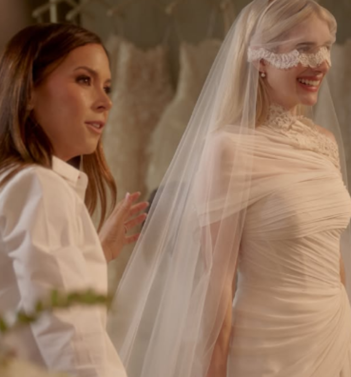 Emma Roberts' bespoke Monique Lhuillier wedding gown