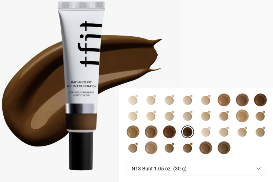 TFIT Radiance Fit Serum Foundation in the shade N13 Burnt