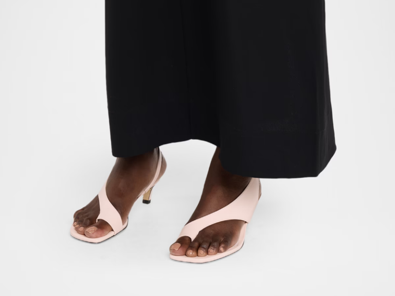 Havaianas Kitten Heel alternative: Toteme Leather Kitten-Heel Thong Sandals