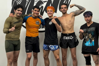 Knox Pitt alongside fellow athletes