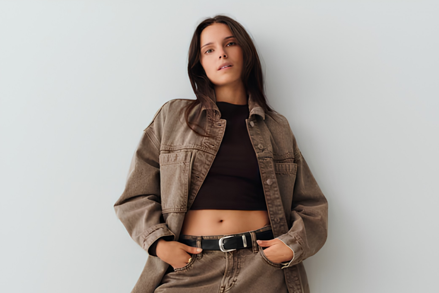 Inde Navarrette Wearing Straight Taper Jeans from Gap