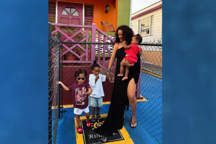 Rihanna and her kids visit Rihanna Drive in Barbados