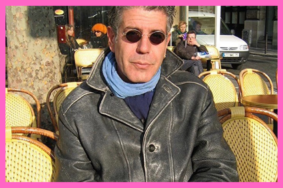 Anthony Bourdain and his Kenneth Cole leather jacket