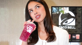 Olivia Rodrigo drinking Pink Baja Blast drink
