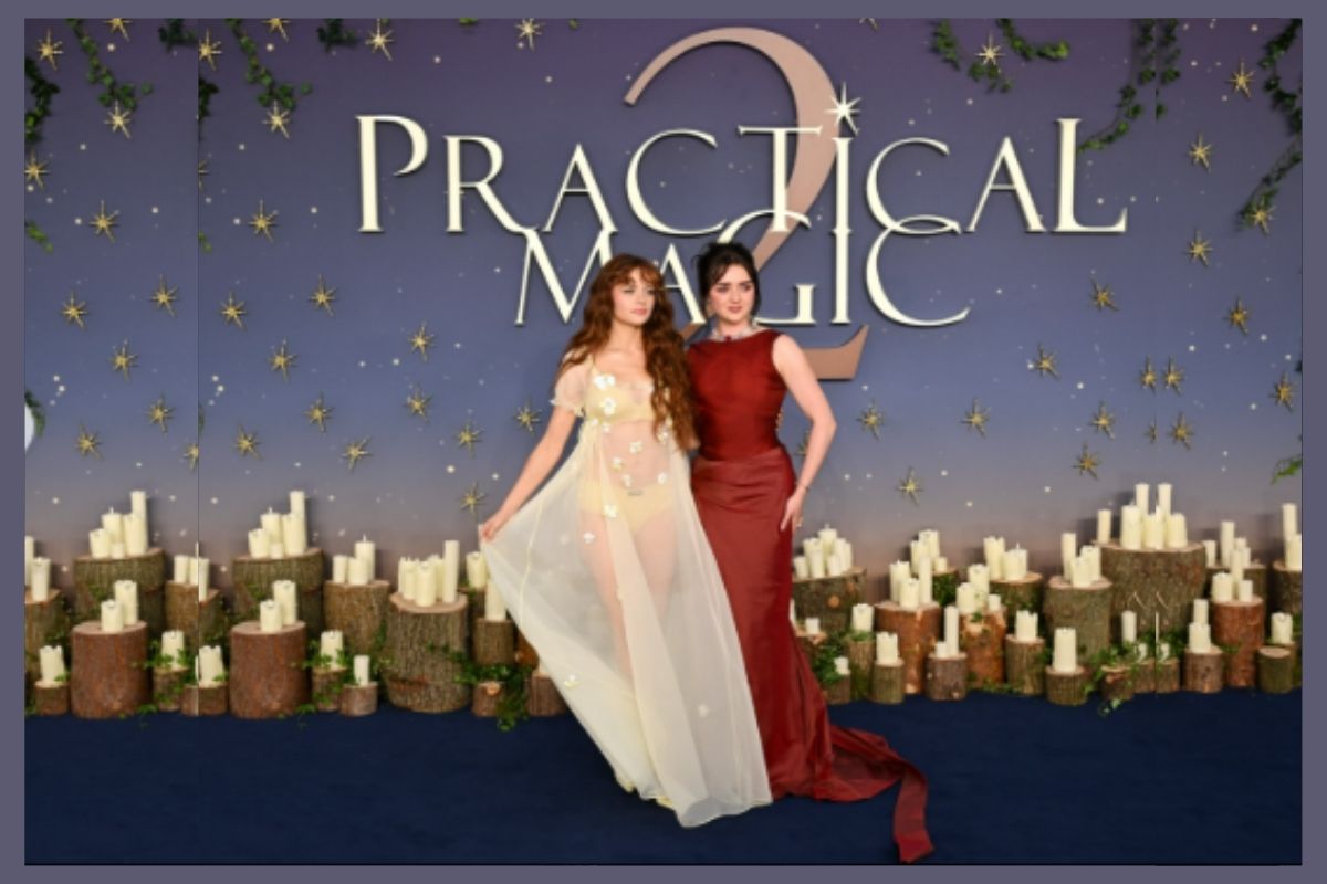 green versace dress sandra bullock Maisie Williams Brings Back Bullock's Iconic 1999 Look for 'Practical Magic 2' London Premiere Versace ss00