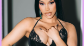 Cardi B in a black sleeveless top