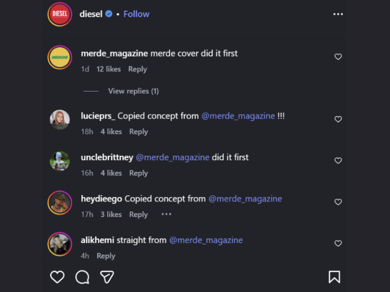 'Merde did it first' comment