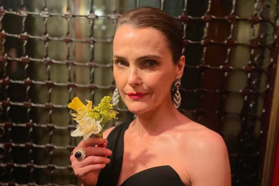 Keri Russell beams as Matthew Rhys celebrates his historic Emmy