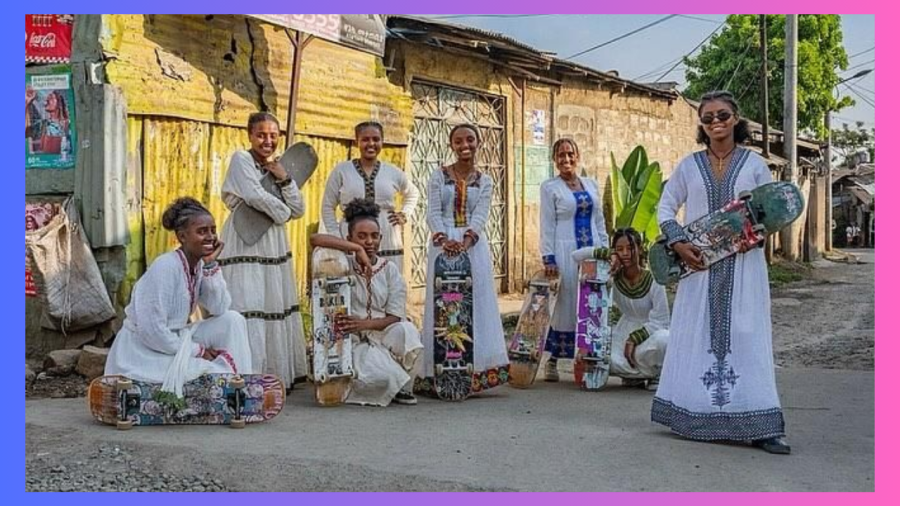 Ethiopian Girls Land Skateboard Tricks