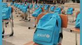 UNICEF blue backpacks