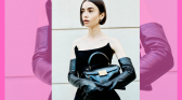 Lily Collins carries Balenciaga’s new Hourglass Avenue bag for Winter