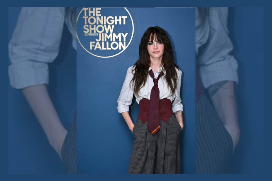 Cara Delevingne in two corset looks on The Tonight Show