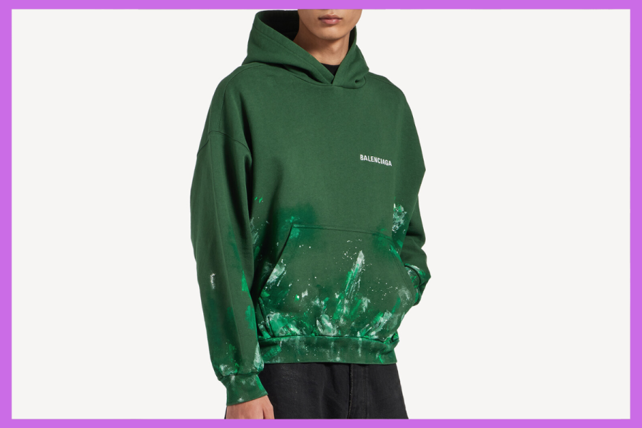 Balenciaga's green paint-splattered hoodie