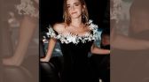 Emma Watson in a black floral dress at the Lucas
