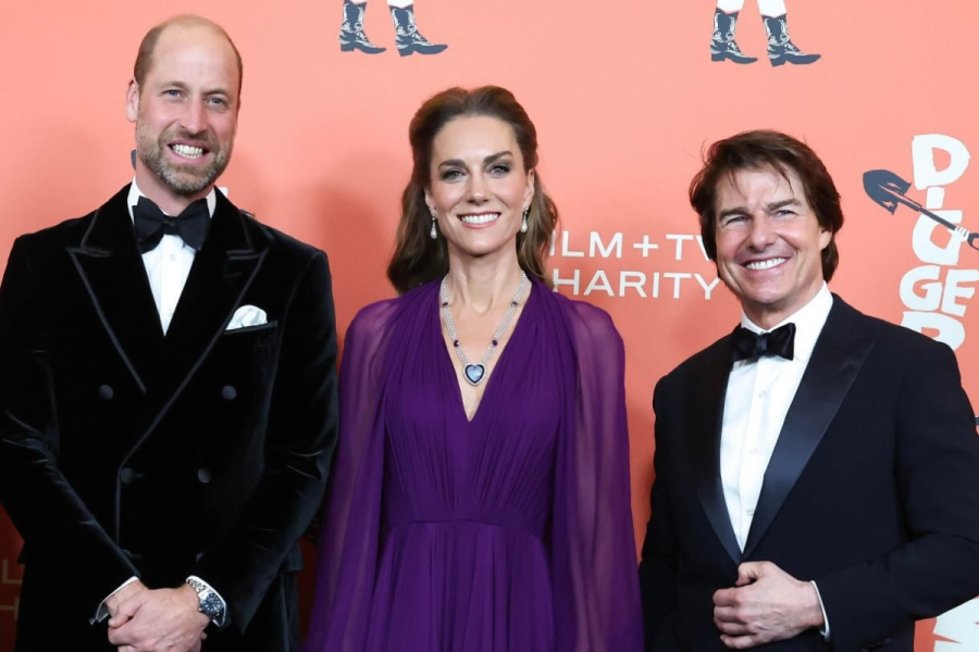 Prince and Princess of Wales with Tom Cruise