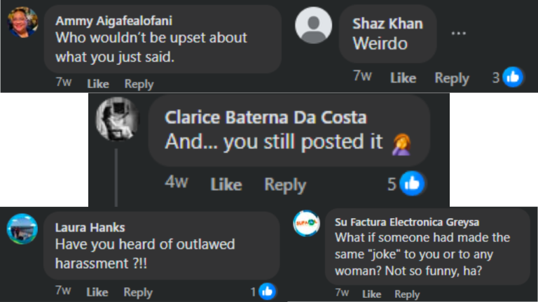 comments on Facebook