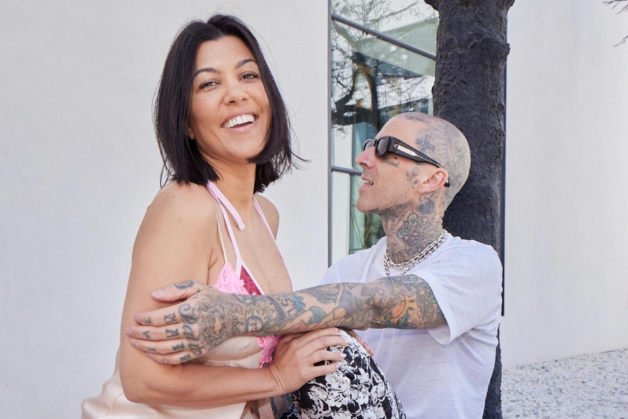 Travis Barker with Kourtney Kardashian