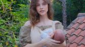 Barbara Palvin with her newborn baby