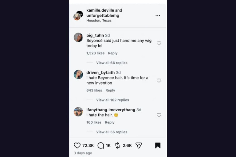 comments on beyonce hair